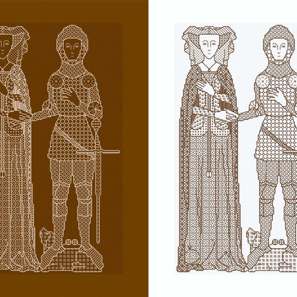 Blackwork Design 'A Knight and His Lady'