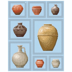 Roman Pots Cross stitch