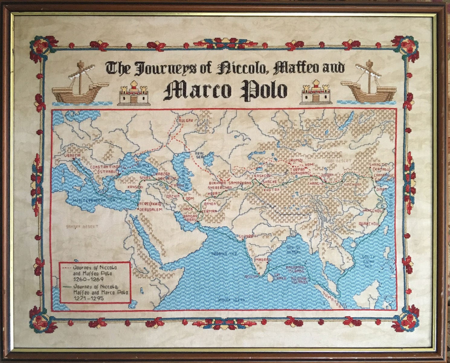 Cross Stitch Embroidery 'marco Polo: an Explorer's Trail' - Etsy, image size:1490x1203