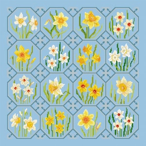 Cross Stitch design 'Golden Daffodils'.