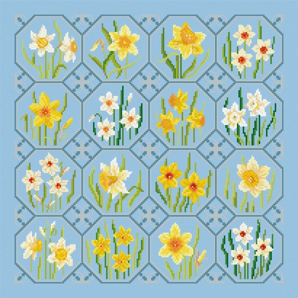Cross Stitch design 'Golden Daffodils'.