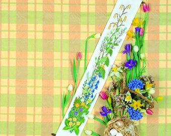 Cross stitch Height of Spring Bell Pull
