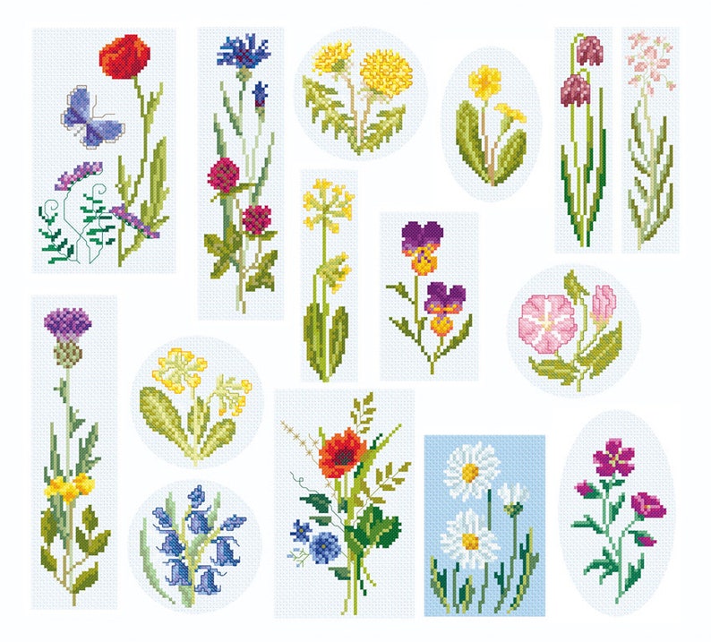 Download Cross Stitch 'british Wildflower Collection - Etsy