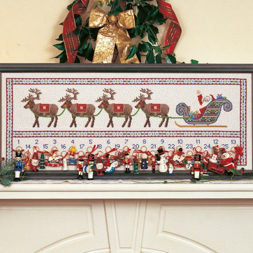 Cross Stitch Advent Calendar 'santa's Sleigh' - Etsy