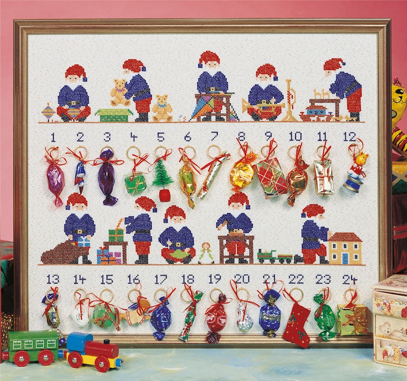 Christmas Cross Stitch Advent Calendar 'santa's Etsy UK