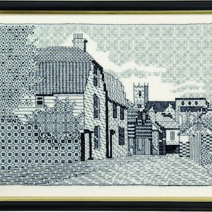 Village Etching Conception scénique en Blackwork image 1