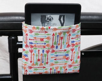 Arrows Armrest Hanging Cell Phone or e-reader Holder for a Wheelchair, Walker or other Mobility Aides Size 5" x 5"