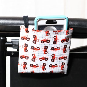 Tractors Armrest Hanging Cell Phone or E-reader Holder for a Wheelchair, Walker or other Mobility Aides Size 5" x 5"