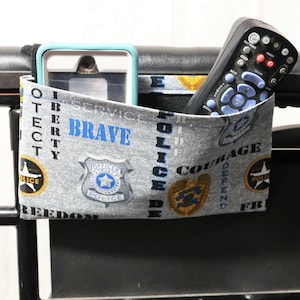 Badge, Courage, Service Single Pocket Armrest Bag for Wheelchair - 8.5&quot;x5&quot;