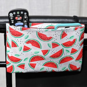 Watermelon Single Pocket Armrest Bag for Wheelchair - Optional Closure Style Available Size: 9"x6"