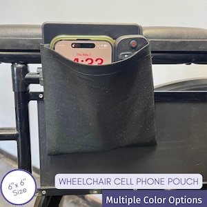 Wheelchair Bag for Phone Storage, Armrest Pouch, iPhone Pro Max Holder, Wheelchair Gift