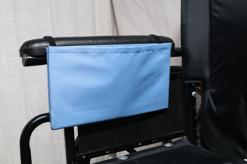 Solid Pale Blue Single Pocket Armrest Bag for Wheelchair Etsy