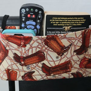 Cowboy Boots Single Pocket Armrest Bag for Wheelchair - Size: 10&quot;x 5.75&quot;