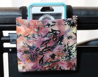Bright Color Fabric Hanging Cell Phone Holder 5x5 inch (Wheelchair, Walker, Stroller, Adjustable Bed) Size: 5&quot; x 5&quot;