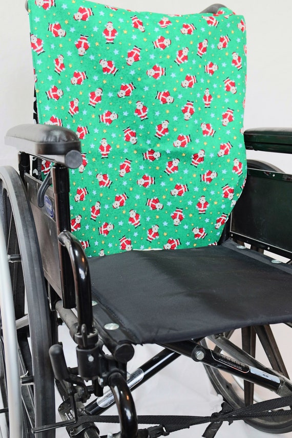 Wheelchair Reversible Manual Wheelchair Seat Cover, Halloween and Christmas  Themed Seat Cover, Ghost and Santa Claus Reversible Seat Cover 