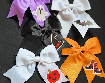 Halloween Hair Bow, 2025, Hair Accessory, Children's Hair Bow, Hair Clip,Black,White,Orange,Purple Girls Hair decoration,Halloween Gift.