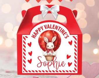Valentine's Gift Box, Personalised Treat Box ,Customised Occasion Gift, Custom Present 2026, Children's Red favour Container.