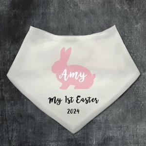 My 1st Easter bib,Personalised bib, customised bandana bib, 1st Easter baby gift, Baby Bib, 1st Easter,Baby gift,Easter gift,2024 Easter image 4