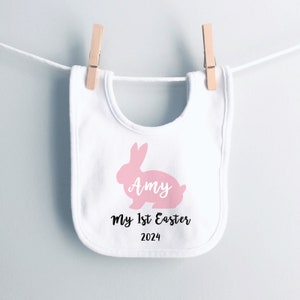 My 1st Easter bib,Personalised bib, customised bandana bib, 1st Easter baby gift, Baby Bib, 1st Easter,Baby gift,Easter gift,2024 Easter image 1