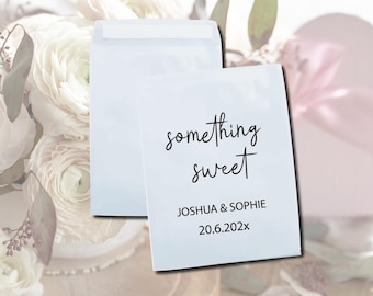 Personalised Wedding Packets,Something Sweet Celebration Bags, Customised Biodegradable Glassine Bags, Peel & Seal Wedding Pack.