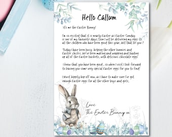 Personalised Easter Letter,Easter Sunday Gift, Customised Bunny Letter, Easter egg hunt,Easter Rabbit letter, 2025
