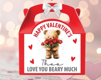 Personalised Valentine's Gift Box, Customised Treat Box ,Special Occasion Gift, Custom Present 2026, Love you beary much.