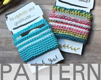Gift Card Cup Cozy Crochet Pattern | Coffee Cozy | Coffee Sleeve | Mug Cozy | Gift Card Holder | Teacher Gift