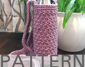 Crochet Water Bottle Holder Pattern | Star Stitch Bottle Carrier | Crochet Pattern