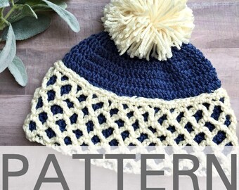 Frosty Mornings Brimmed Beanie | Crochet Hat Pattern | Fold Up Brim | Double Brim