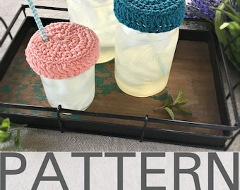 Crochet Mason Jar Cover Pattern | Cup Topper | Cup Cozy | Drink Protector