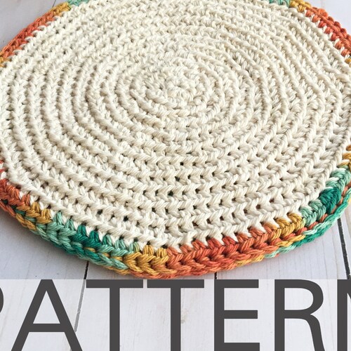 Circle Crochet Hot Pad Pattern Pot Holder Pattern Etsy