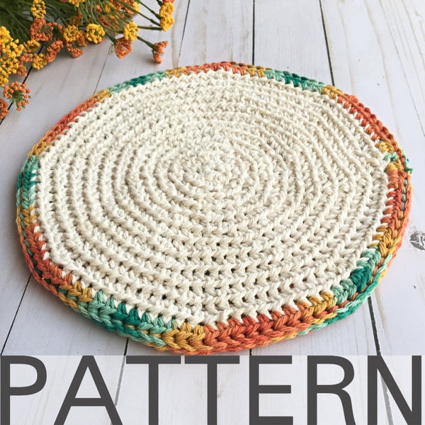Circle Crochet Hot Pad Pattern | Pot Holder Pattern