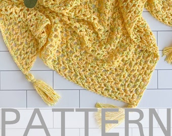 Crochet Triangle Scarf Pattern | Summer Leaves Scarf | Crochet Summer Scarf