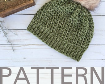 Mossy Cobblestone Beanie Pattern | Crochet Hat Pattern | Slouchy Hat