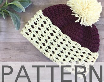 Spiced Mulberry Brimmed Beanie Pattern | Crochet Pattern | Fold Up Brim Beanie | Double Brim