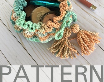 Crochet Drawstring Makeup Pouch Pattern | Drawstring Bag | Crochet Bag Pattern | Crochet Pouch