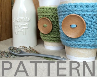 Crochet Cup Cozy Pattern, Textured Peek-A-Boo Design (PDF Pattern)