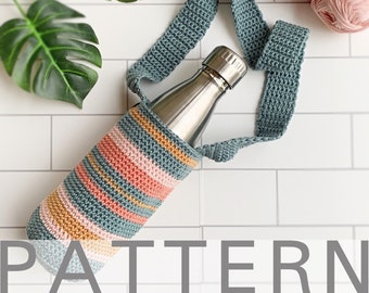 Crochet Pattern: Beach Vibes Water Bottle Holder | Water Bottle Carrier