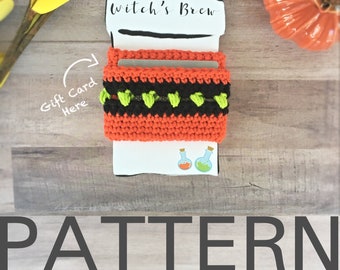 Halloween Gift Card Cup Cozy Pattern | Mug cozy