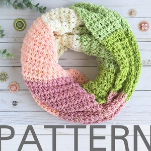 Spring's Arrival Scarf Pattern Crochet Infinity Scarf Pattern image 1