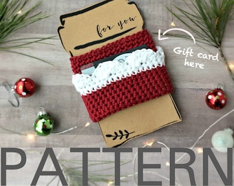 Gift Card Cup Cozy Crochet Pattern | Coffee Cozy | Coffee Sleeve | Mug Cozy | Gift Card Holder
