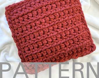 Crochet Pillow PATTERN with jumbo yarn | 14" crochet pillow cover pattern