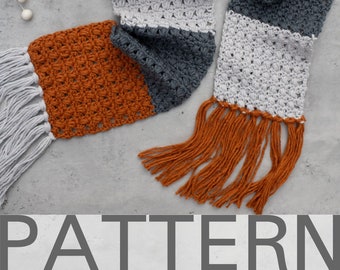 Huckleberry Scarf PATTERN | Crochet Pattern | Color Block Scarf