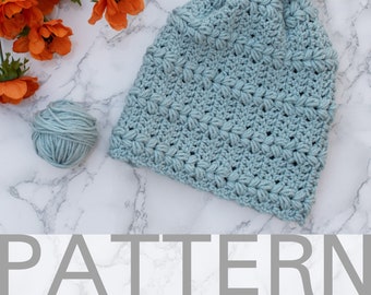 Blooming Trails Slouchy Beanie Crochet Pattern | Crochet Hat Pattern