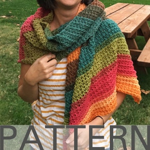 Autumn Cascades Scarf Crochet Pattern | Asymmetrical Scarf Pattern