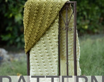 Blooming Ridges Scarf Crochet Pattern | Long Crochet Scarf with Diagonal Lines