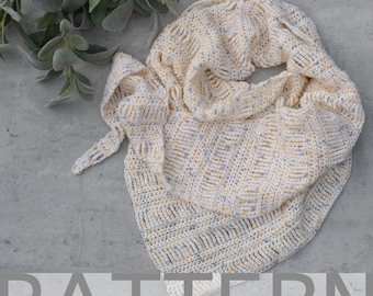 Asymmetrical Crochet Scarf Pattern | Sand Drift Triangle Shawl (PDF)