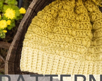 Blooming Ridges Beanie Crochet Pattern | Beanie with Diagonal Lines