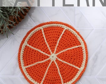 Crochet Citrus Hot Pad PATTERN Lemon, Orange, Lime Pot Holder