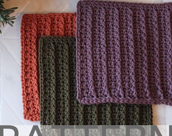 Textured Crochet Dish Cloth Pattern | Ridged Dish Cloth Pattern: Beginner Friendly PDF